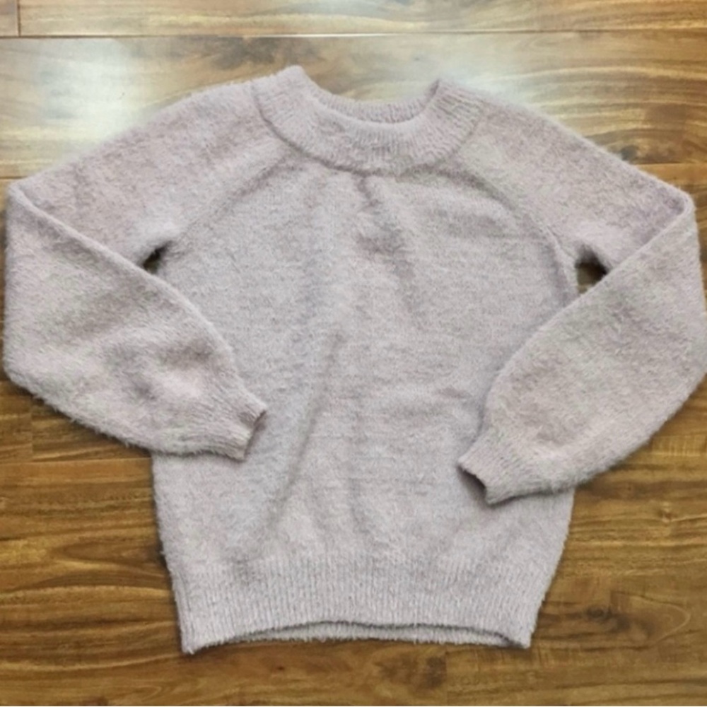 Made With Love By FCT Blush Pink Fuzzy Crew Sweater Size XL Cottagecore Girly